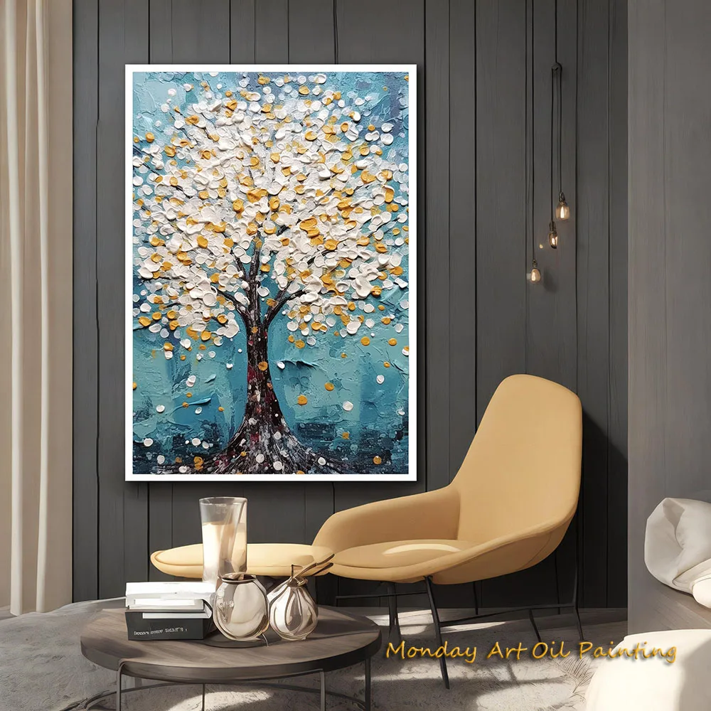 Hand Painted Oil Painting Tree Canvas Wall Art Home Decor Modern Style Natural And Vibrant Home Wall Decor Fedex Shipping Cost