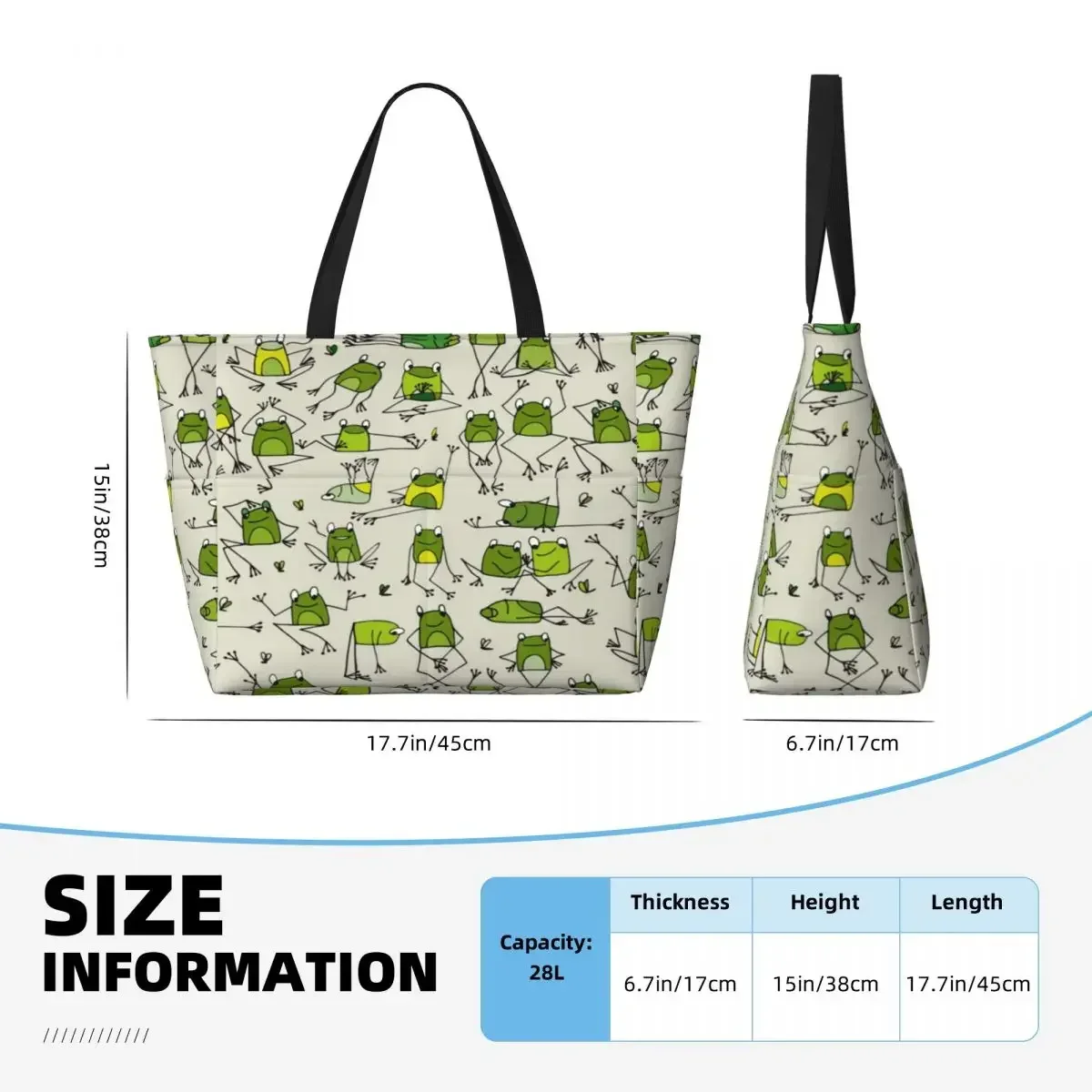 Sac de voyage de plage Funny Frogs, sac fourre-tout personnalisé brodé, motif multi-style, sports pour adultes, cadeau d'anniversaire