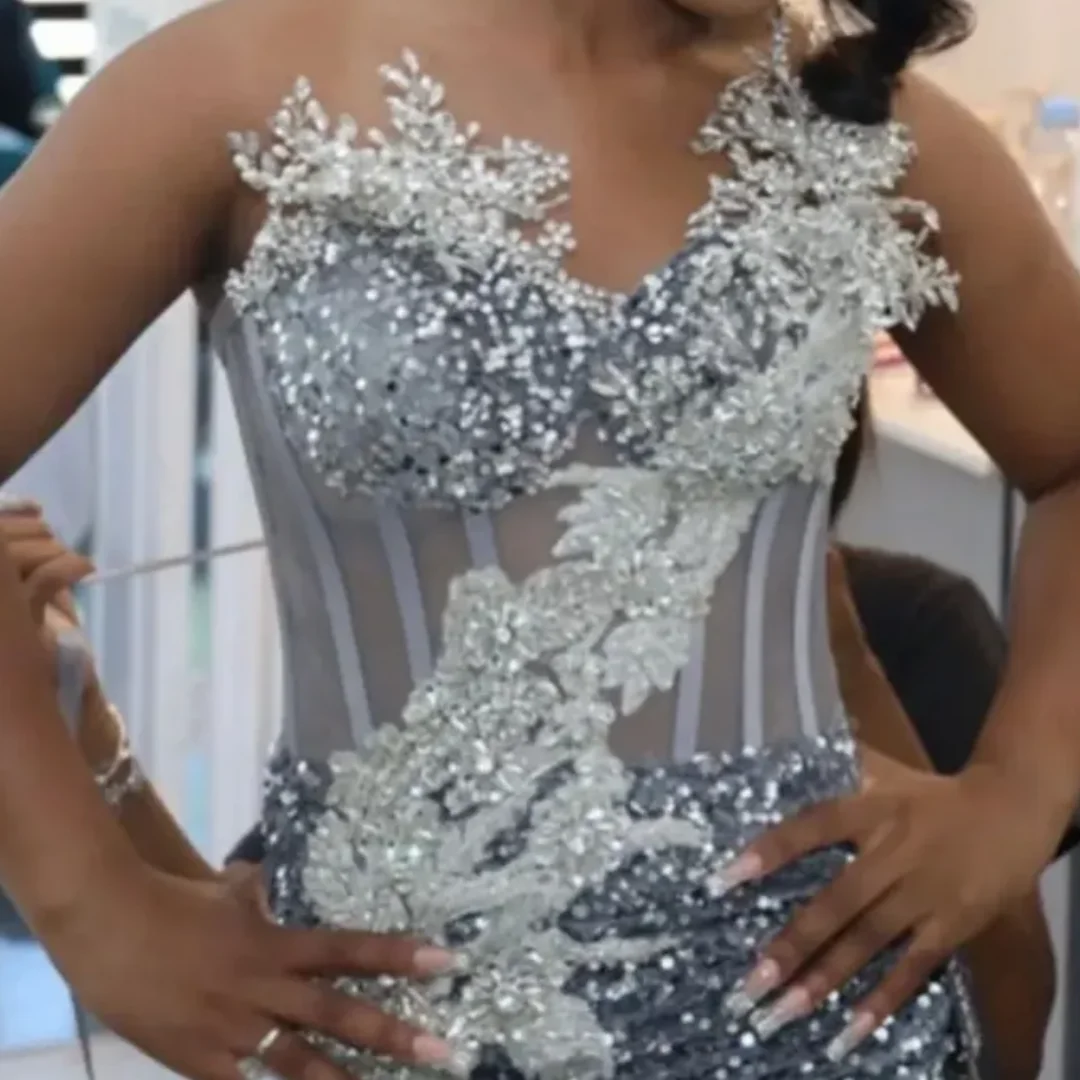 أنيقة كتف واحد بلورات مطرزة مشد مساء عيد ميلاد فساتين الخطوبة حورية البحر فساتين لحضور الحفلات الموسيقية 2025 حسب الطلب