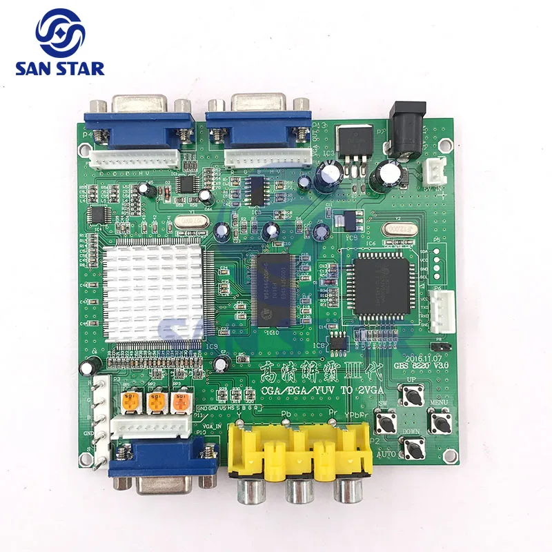 Rgb/Cga/Ega/Yuv To 2 Vga Video Converter Board Gbs8220 For Arcade Output Game Accessory Converter Board For Arcade Game Machine