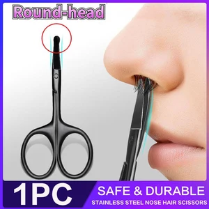 Haarschere aus rostfreier Stahl, runder Kopf, schwarz, sicher, unisex, verletzen die Nase nicht 8 Hauptbindungsbindelscherenverkäufe - №2