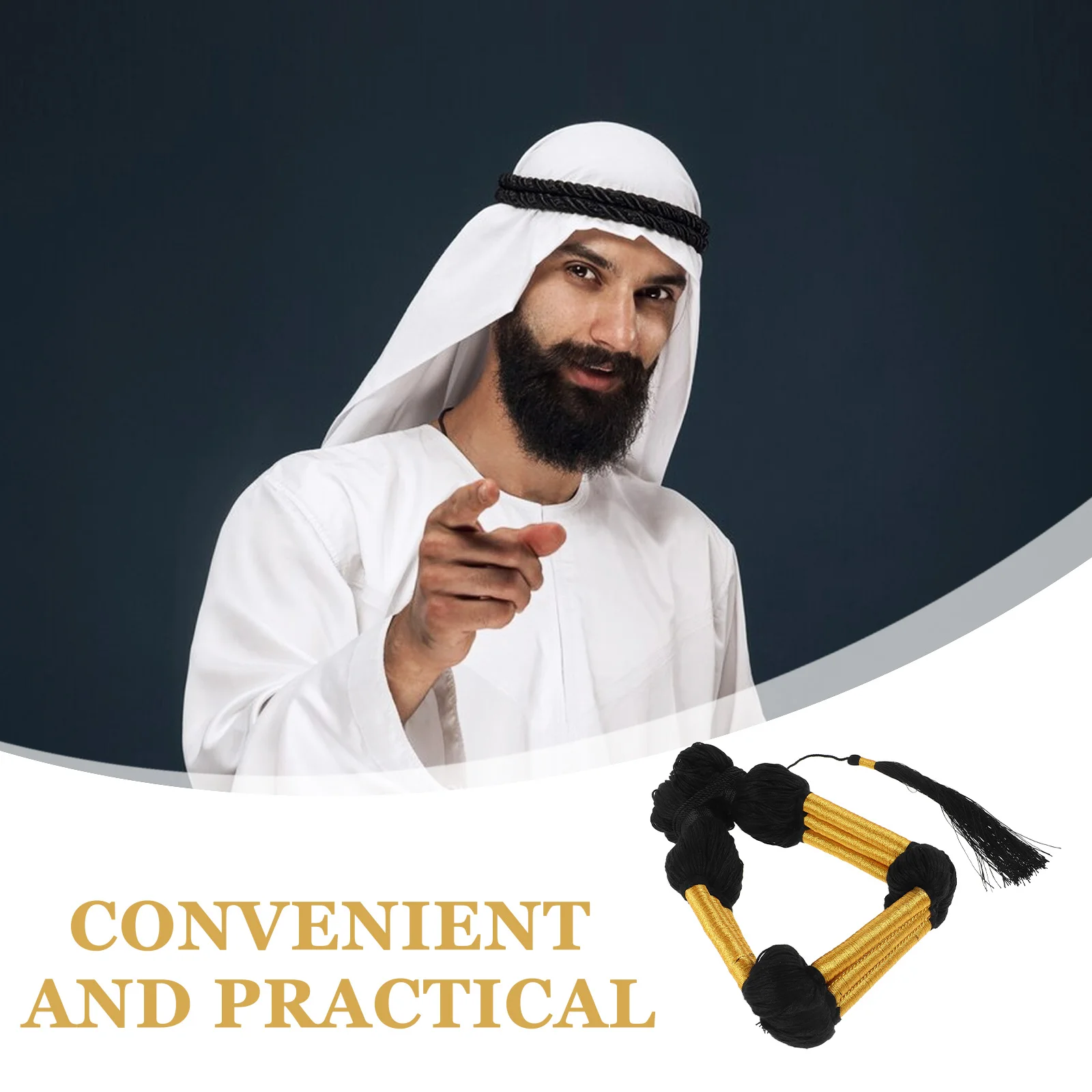 ロイヤルヘッドバンドメンズスカーフヘアリングアラブスカーフポリエステル綿糸用