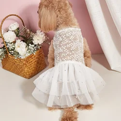 Dog Wedding Party Suit Summer Mesh Dress Suitable For Cats And Dogs