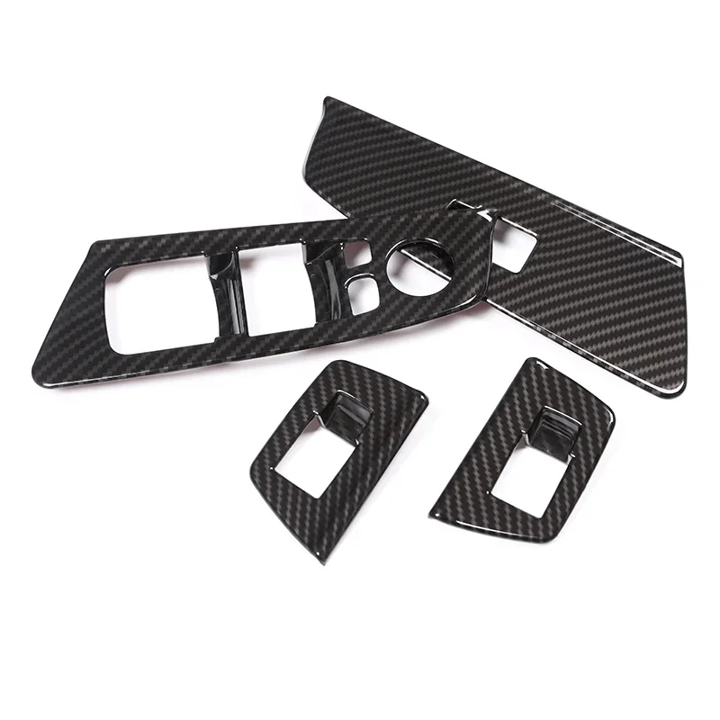 FIT FOR BMW 5 Series G30 G38 2018-22 ABS Carbon LHD Car Window Switch Lift Button Frame Cover Trim Chromium Electroplating 4PCS