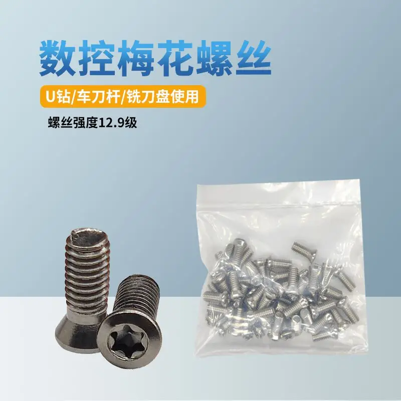 12.9grade numerical control cutter bar plum screw M2/3 * 6 milling cutter head/U drill fastening screw hexagon lathe accessories