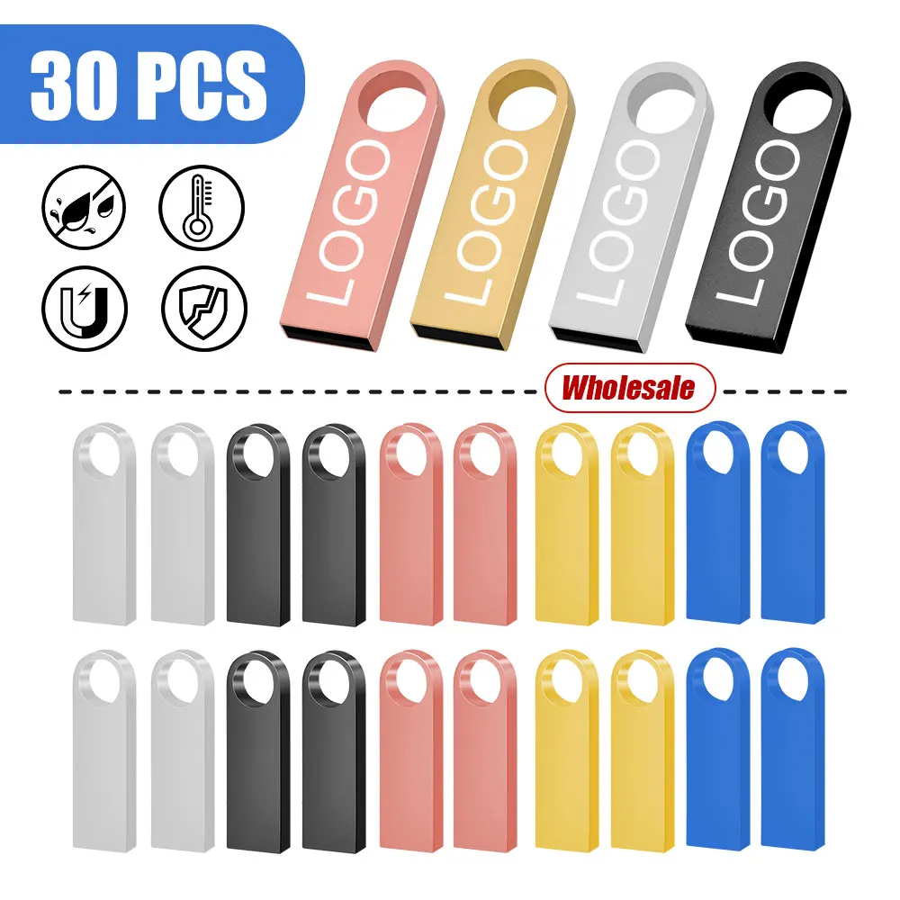 

30pcs/lot High Speed Pendrive Usb Flash Drive 32gb 64gb 128gb 256gb Memory Stick 4gb 8gb 16gb Metal Flash Usb2.0 Stick Free Logo