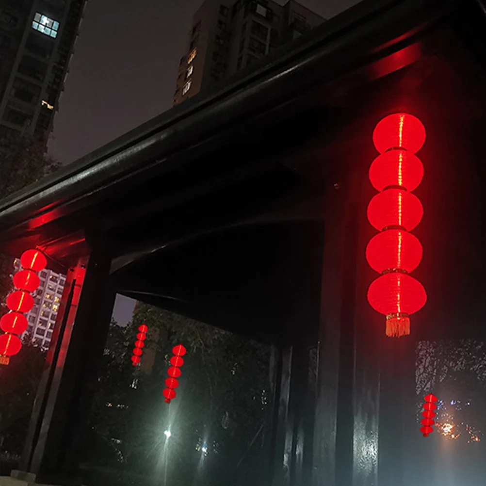 

1pc Solar New Year Lantern Decor Red Plastic Outdoor Festival Light Party Decoration Spring Festival nament Creative