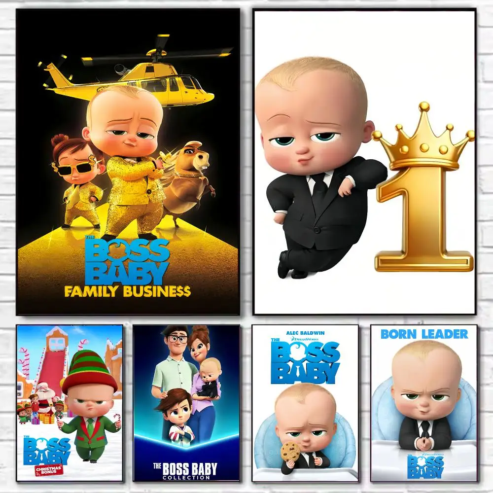 Cartoon T-The Boss Baby Poster Stylish Wall Art Print for Living Room Bedroom Study Office Café Home Decor Modern Gift
