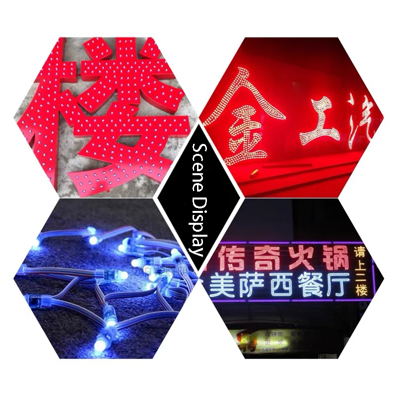 50 SZT./zestaw LED Lampki sznurkowe z wypełnieniem klejem, odkryte, perforowane billboardy, perforowane litery, wodoodporne koraliki 9mm 12mm 5V 12V