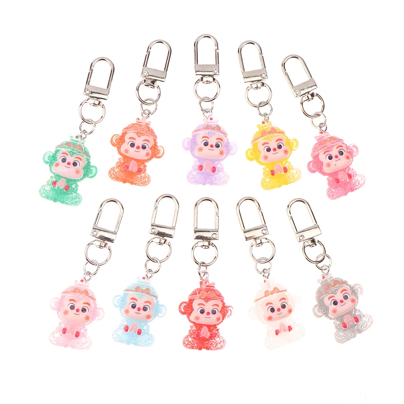 Cartoon Luminous Random Color Monkey Keychain Glow-in-the-dark Backpack Hangings Pendant Decoration Girlfriends Gifts