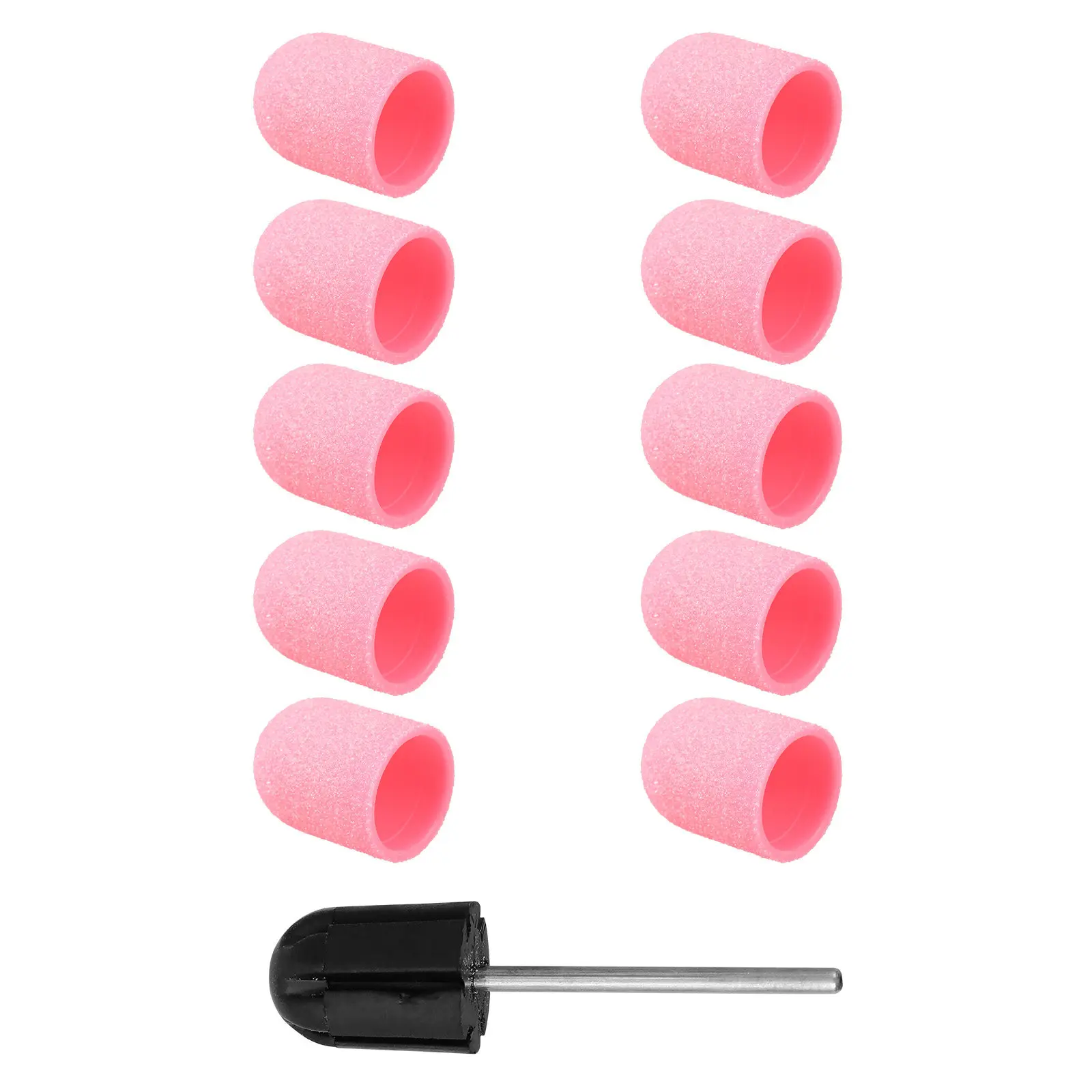 10Pcs Manicure Sanding Cap Nail Grinding Head Polishing Cap for Metal Nonmetal Complex Surface DIY Nail Art Tool Portable