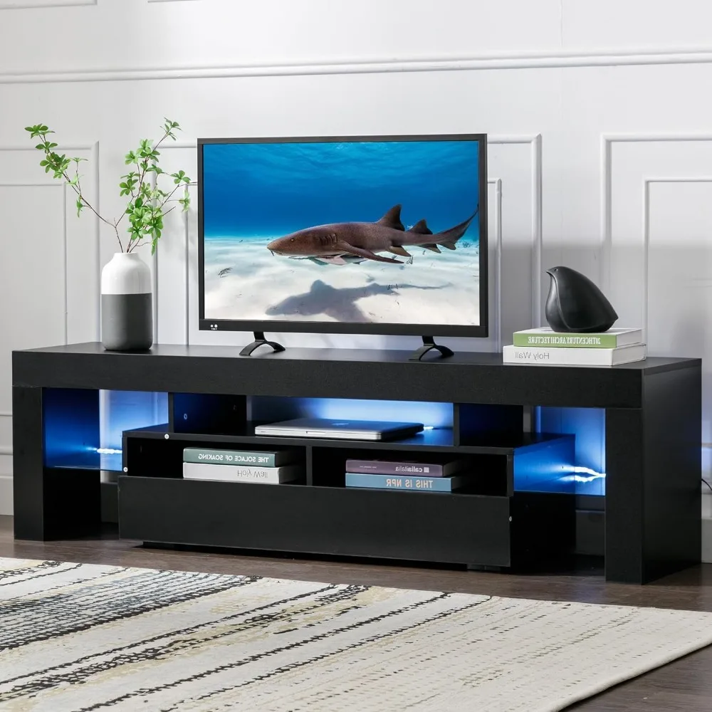 

LED TV Stands for 65 Inch TVs Entertainment Center TV Stand Remote Control Modern TV Media Console with 16 Colors RGB Light