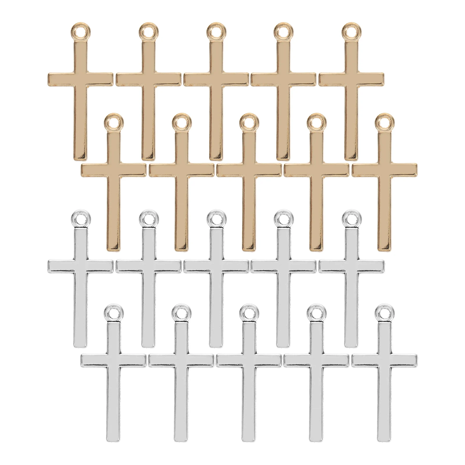 

20Pcs Silver Tone Cross Pendants DIY Jewelry Making Craft Beads Necklace Bracelet Keychain Charms Multipack Convenience