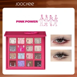 Joocyee Pink Powder Multi-Color Eye Shadow Palette 16 Colors Matte Shimmer Glitter Women Beauty Cosmetic Eye Face Makeup