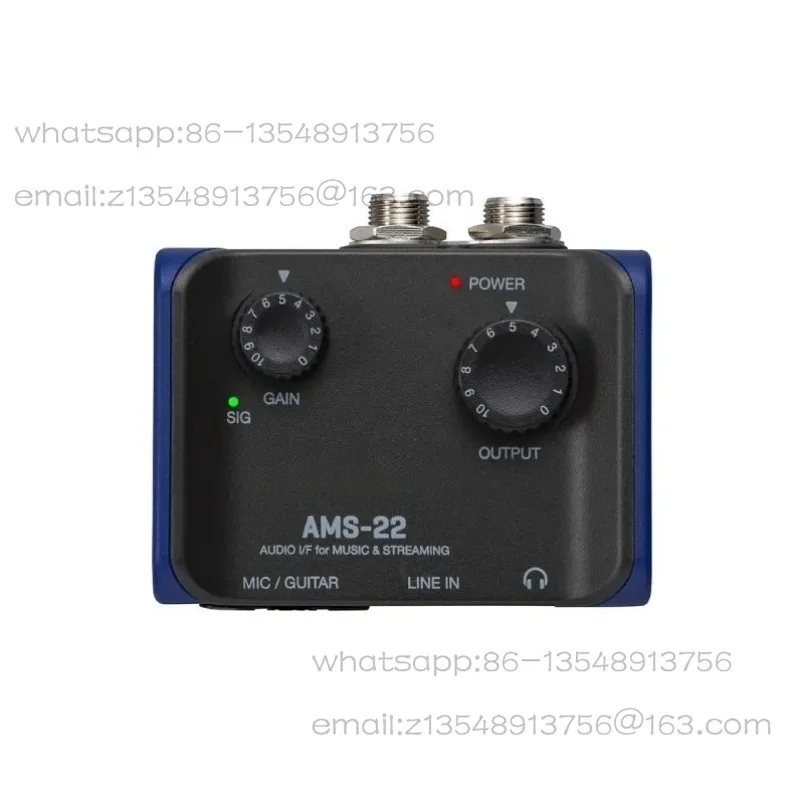 AMS-22 USB Audio Interface for Musicians & Podcasters with 2 Inputs, 2 Outputs, Loopback, Direct Monitoring & Bus-Powered