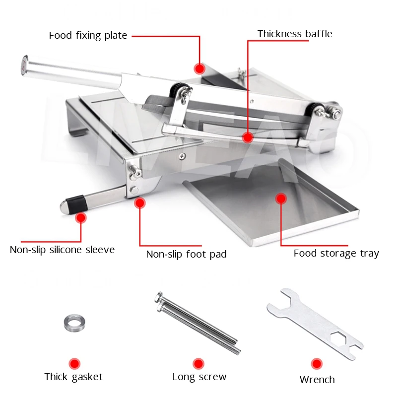 Multifunctional Bone Cutter Vegetable Radish Lotus Root Slicing Machine Stainless Steel Kitchen Manual Herb Slicer