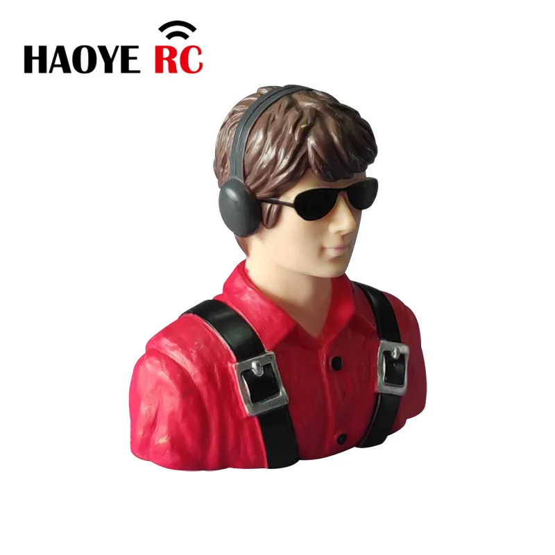 Haoye-figuras de pilotos a escala 1/6, modelo de juguete para Avión RC, accesorios de Hobby, Color rojo, 1 unidad