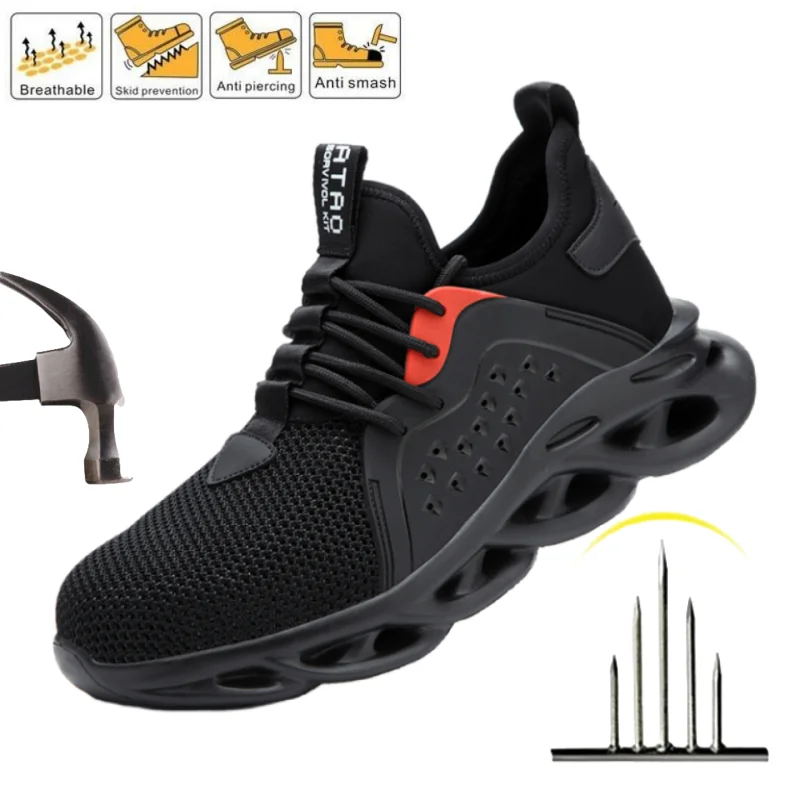 

Puncture-Proof Steel Toe Sneakers Stab-resistant Safety Shoes Anti-puncture Non Slip Fashion Men Sport Shoes Hiking Boots