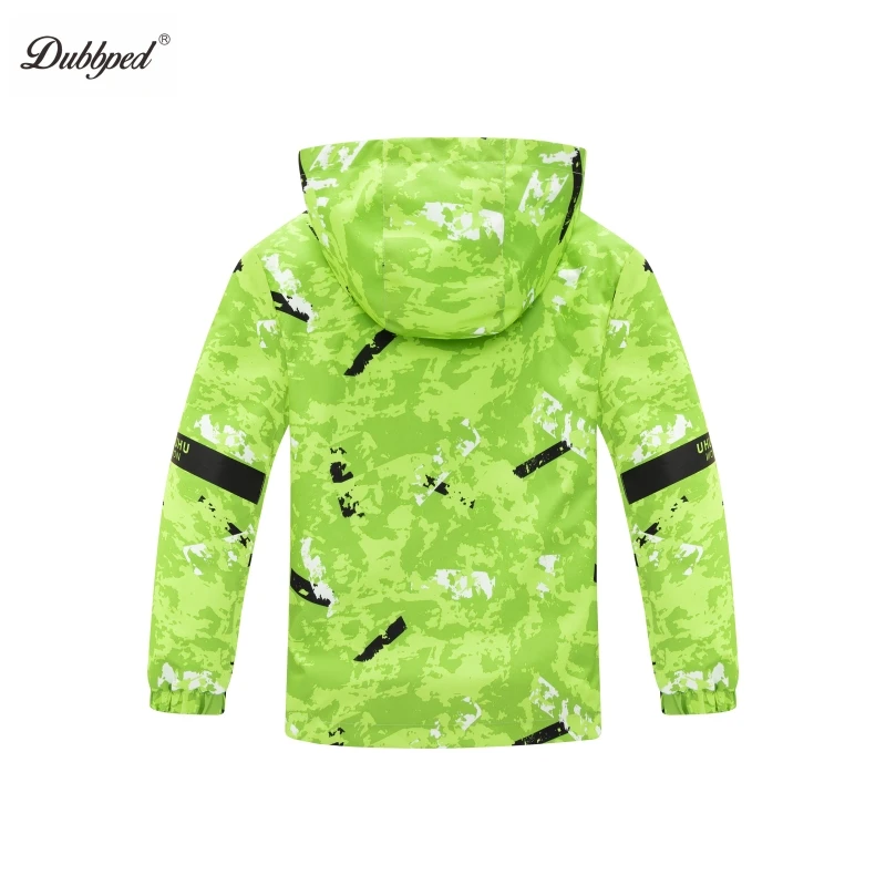 Dubbped Boys Coat Spring Winter Fleece Jacket Boys Windproof Raincoat Children Long Sleeve Hooded Clothes Windbreaker Outerwear