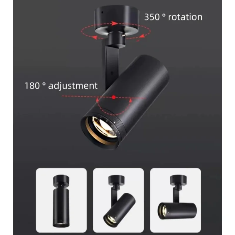 Focusing Light 10 ° -55 ° Free Dimming Focusing COB Spotlight Scattering Ceiling Lamp