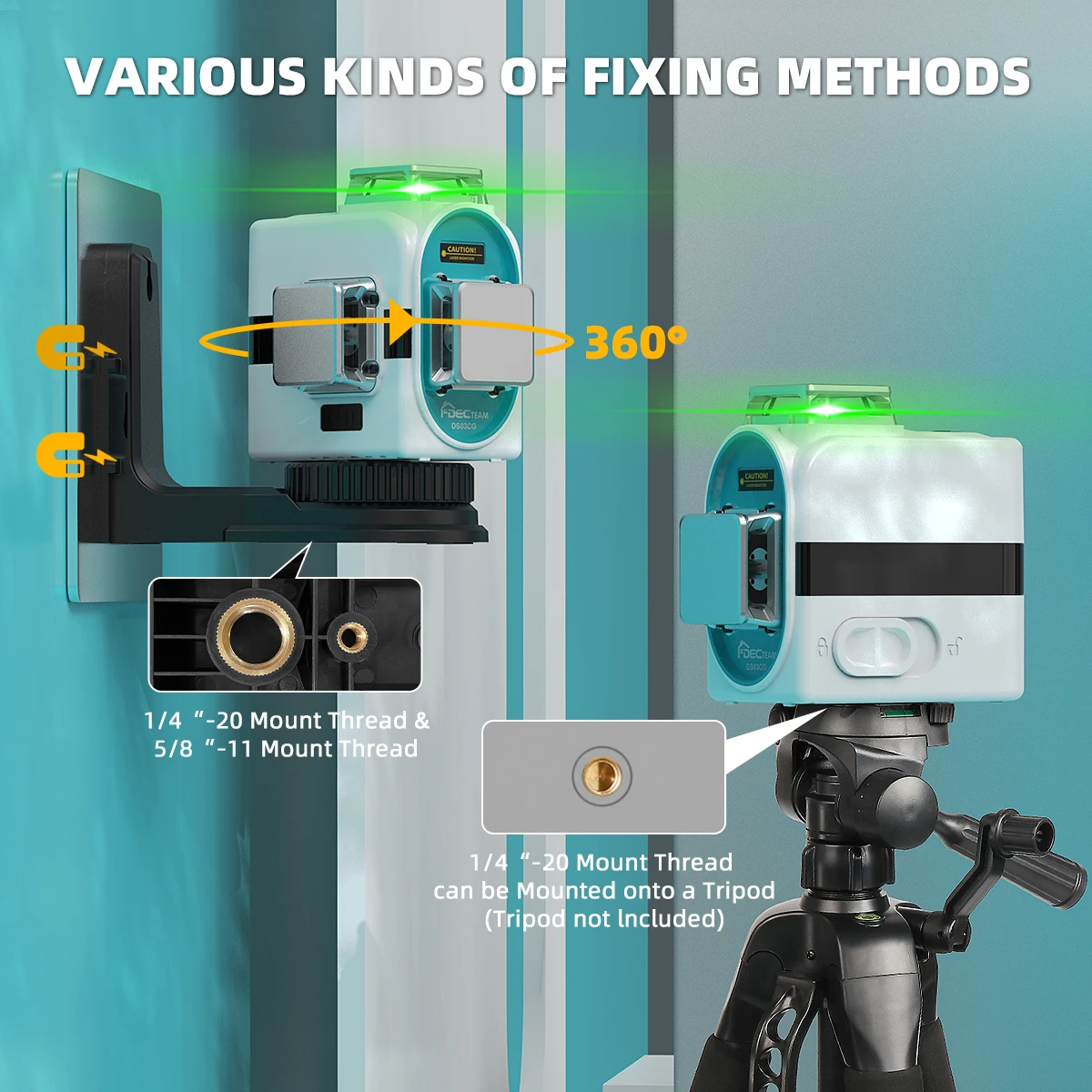 Imagem -04 - Decteam-ferramenta de Nível Laser com Estojo Rígido Baterias de Lítio 3d 12 Linhas Linhas Cruzes Feixe Verde 3x360 ° Recarregável