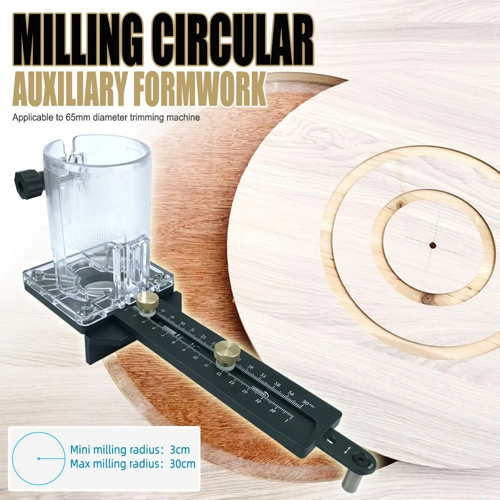 Trimmer, milling round, backing base, aluminum alloy guitar speaker, hole opener, round new woodworking tools
