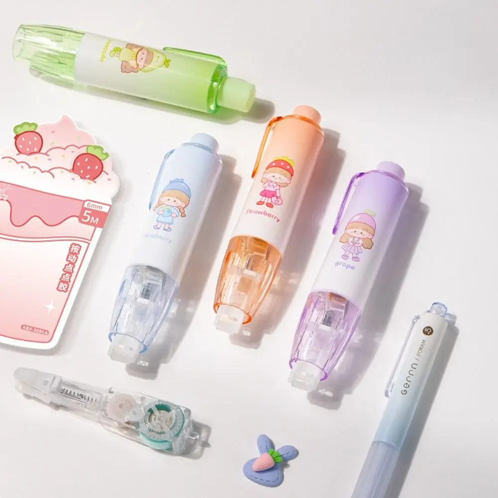 DIY Scrapbooking Glue Tape Replaceable Core Pen Shape Double Sided Adhesive Press Type Glue Tape Dispenser Student Stationery