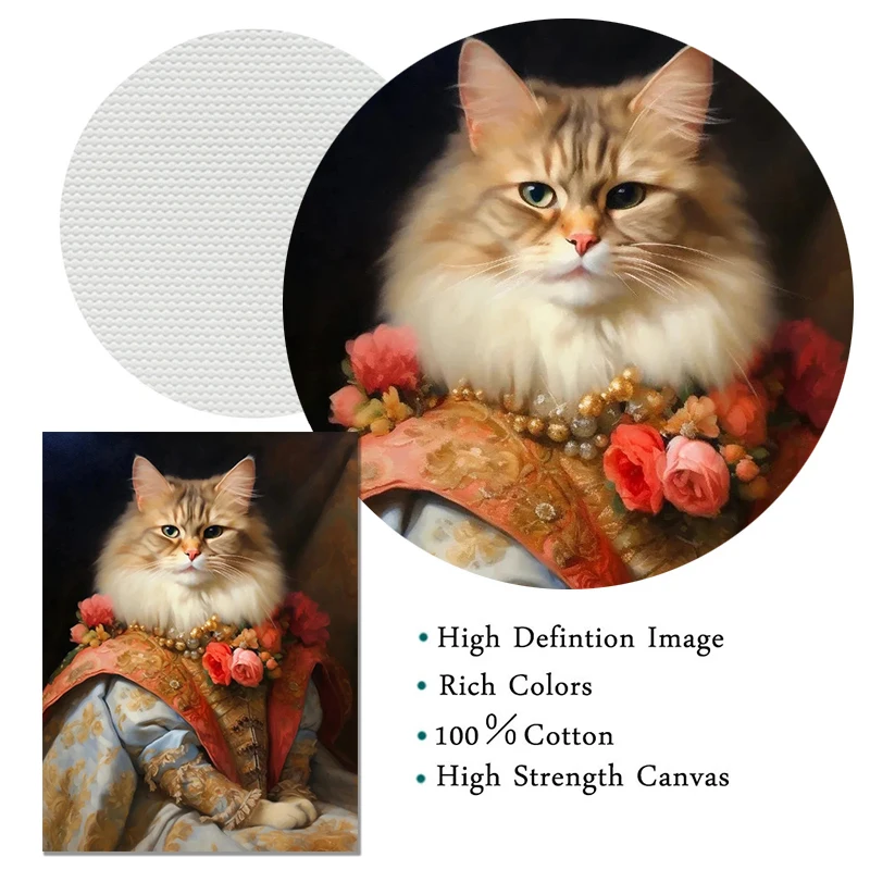 Vintage Palace Aristocrat Gorgeous Costume Animal Tiger Lion Rabbit  Art Poster Canvas Paintings Wall Art HD Pictures Home Decor