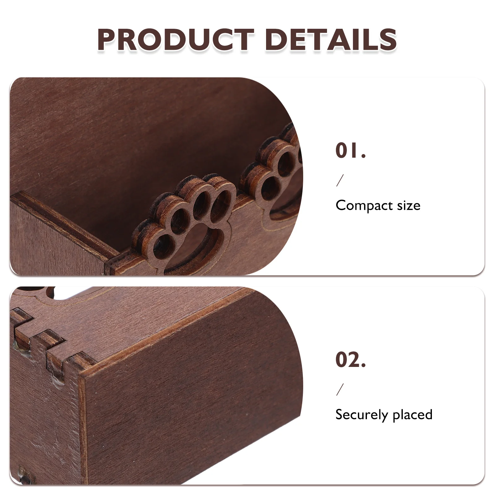 2 قطعة خشبية القط باو حامل بطاقة الأعمال ريفي منظم مكتب مكتب اسم بطاقة عرض موقف منظم سطح المكتب