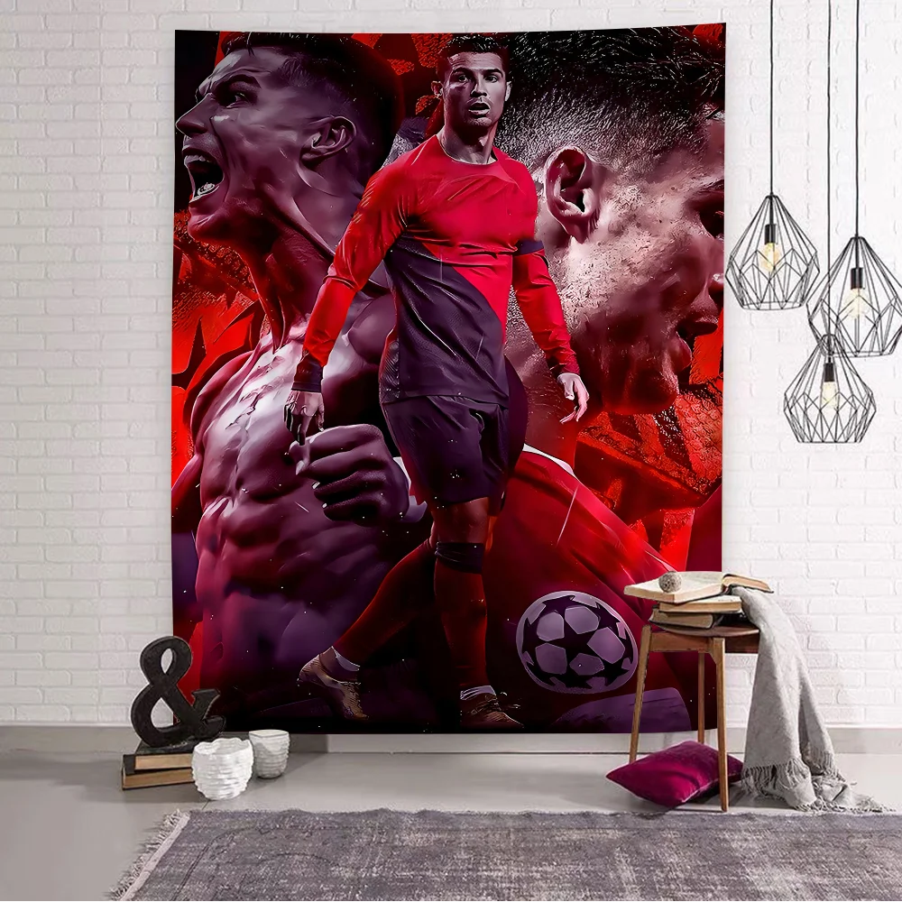 R-Ronaldo Football C-CR7 Colorful Tapestry Wall Hanging Hippie Flower Wall Carpets Dorm Decor Wall Art Decor