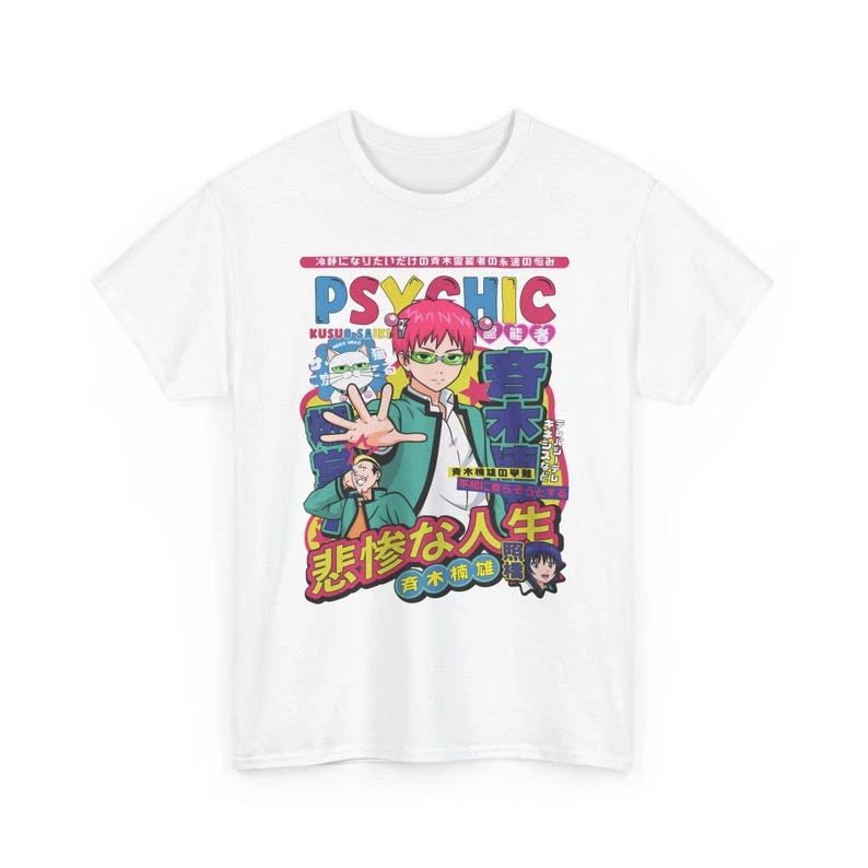 Saiki K Casual T-Shirt Cotton Graphic Oversized Unisex T-shirt Streetwear Trendy Cotton New Model Short Sleeves tee hot product