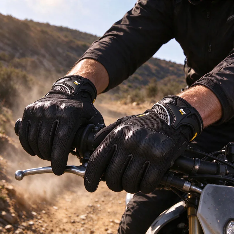 SUOMY Full Finger Motorcycle Gloves Summer Breathable Wear-Resistant Anti-Slip Men Mountain Bike Moto Biker Bicycle Accessories