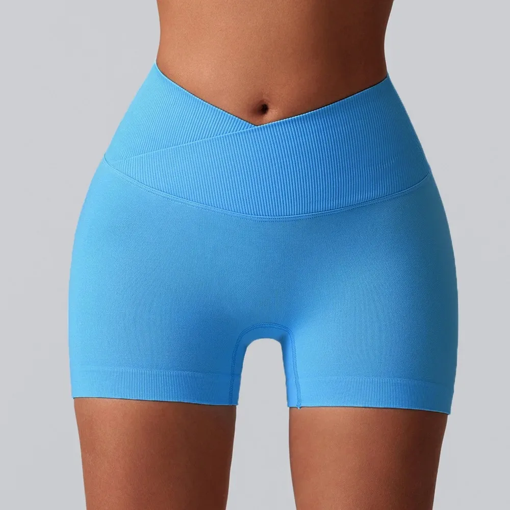 

Quick-drying Running Fitness Shorts Women's Peach Hip Three-point Yoga Pants Women's Contrast Breathable Seamless Yoga Shor