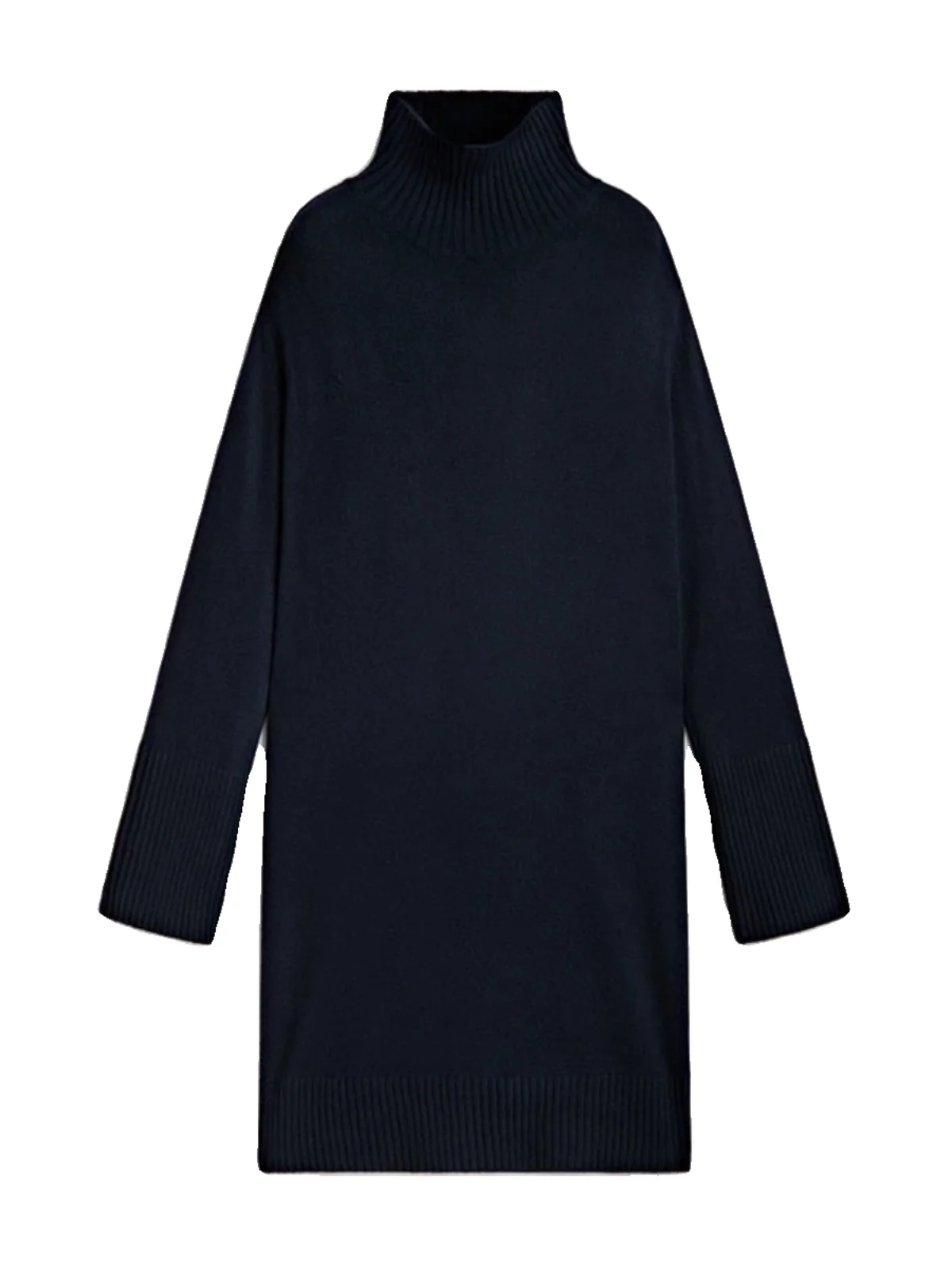 Suéter Midi de Tricô Ele High Ne para Mulheres, Moda Outono Inverno, Nova Chegada, Camada Base Simples para o Dia a Dia