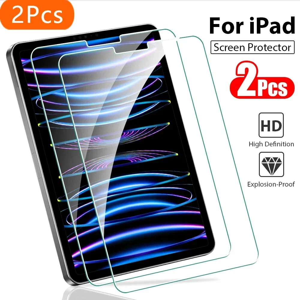 

2 шт. закаленное стекло для Ipad Pro 13 12,9 Air 11 5 4 3 2 1 M4 M2 2024 Защитная пленка для экрана для 10 9 9th 10-го поколения Mini 7 6 10,2
