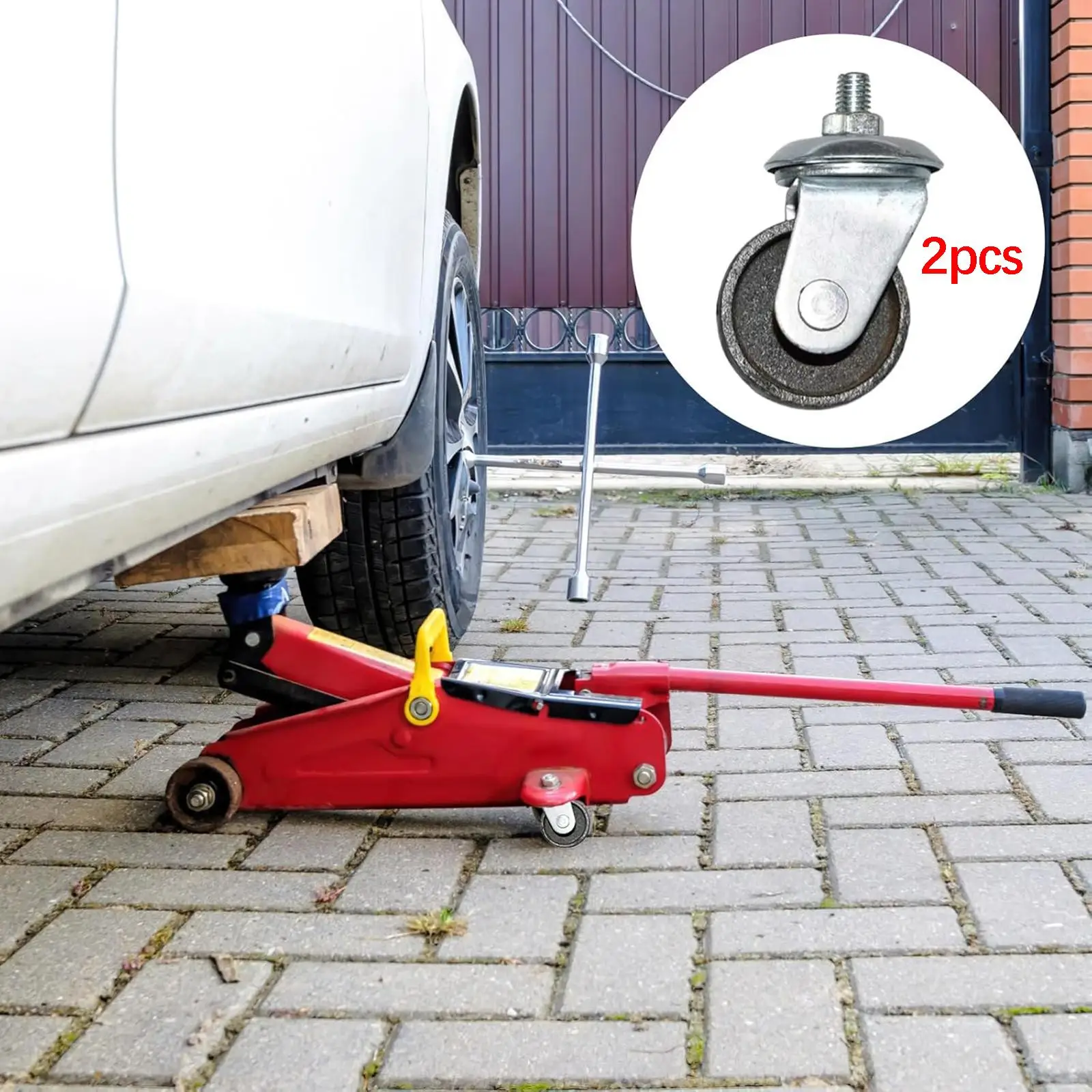 2 Pieces Jack Wheel Replacement Casters Swivel Casters Spare Parts Metal Smooth-running Casters for Workshop Repair Replacement