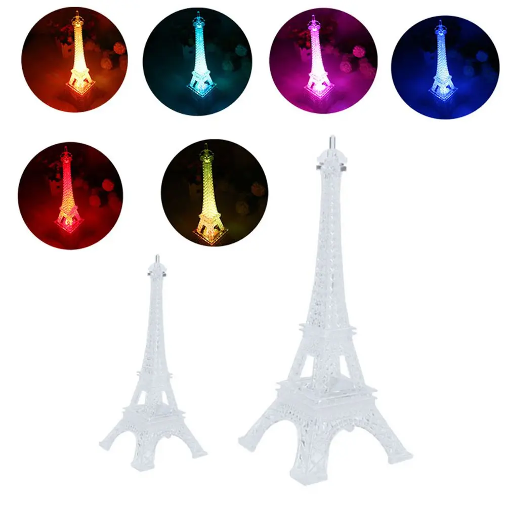 Environmental friendly Safety Colorful lights Paris fashion style Eiffel Tower Tower light Desktop decoration Night light