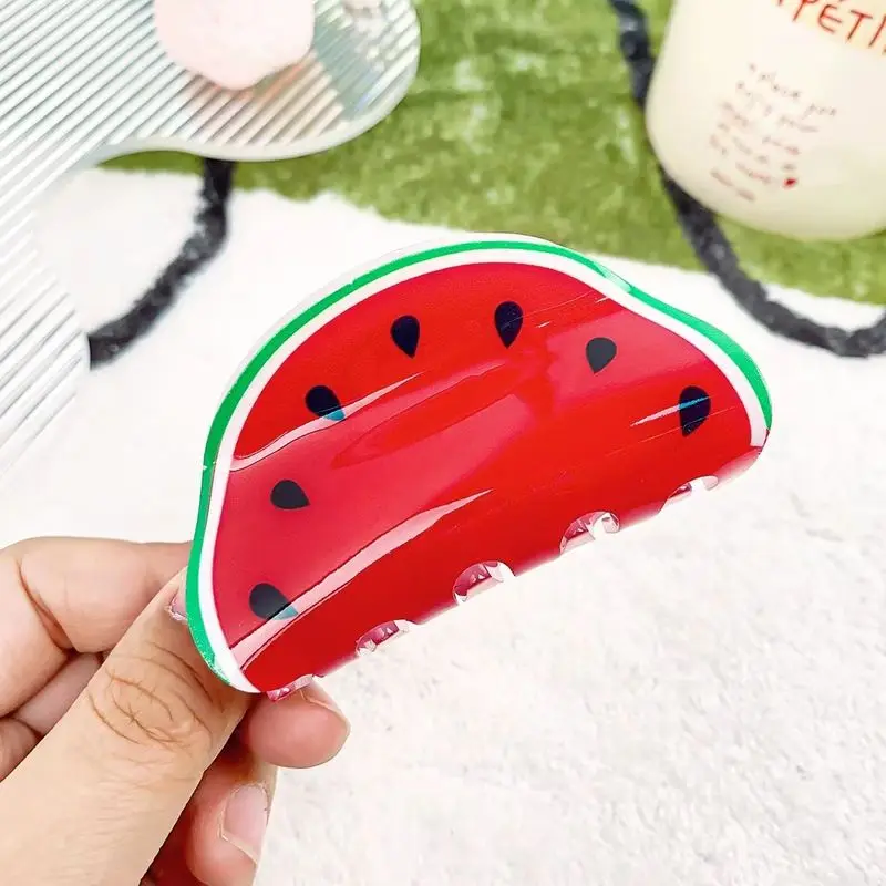 1pc Fruit based acrylic clip creative hair accessory, hair clip at the back of the head, high-end Korean version shark clip image 6