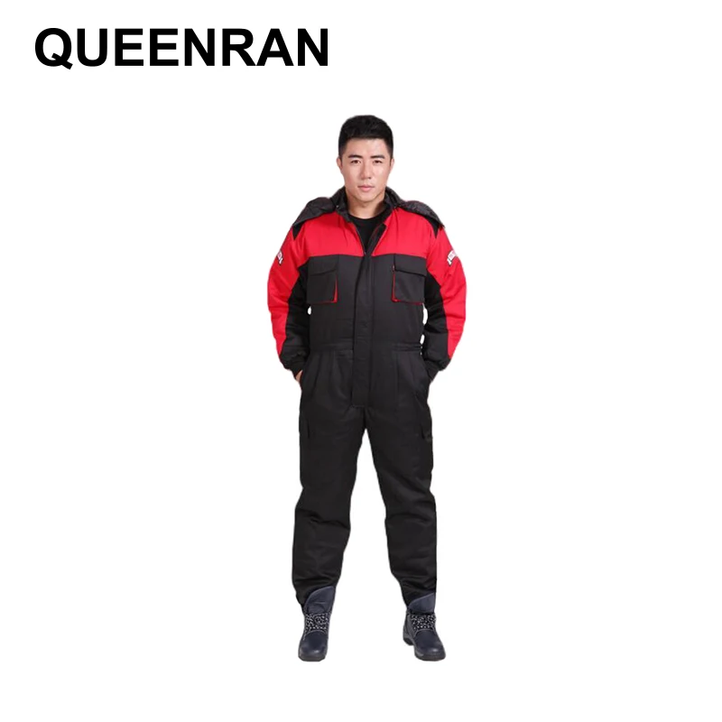 Winter Thicken Unisex Cotton Work Clothes Labor Uniform Workwear Jumpsuit Sets Safety Jacket Coveralls for Security Protection