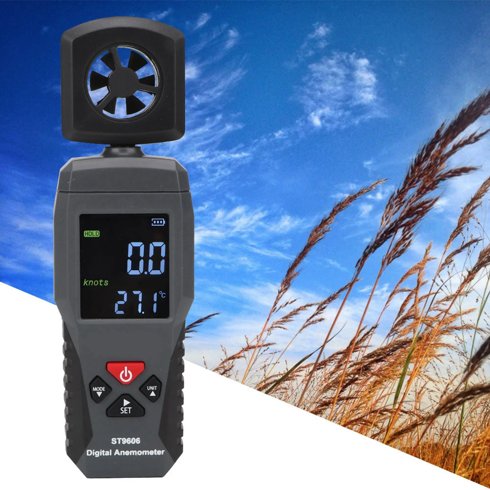 SMART SENSOR Wind Gauge ST9606 Portable Handheld Anemometer Wind Speed Meter