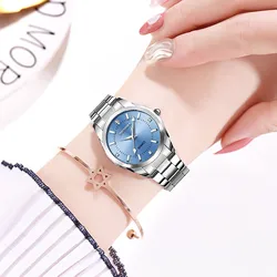 Aesthetics Ladies Wristwatches Silver Popular Pink Dial Metal Women Bracelet Quartz Clock Fashion Female Watch Gifts