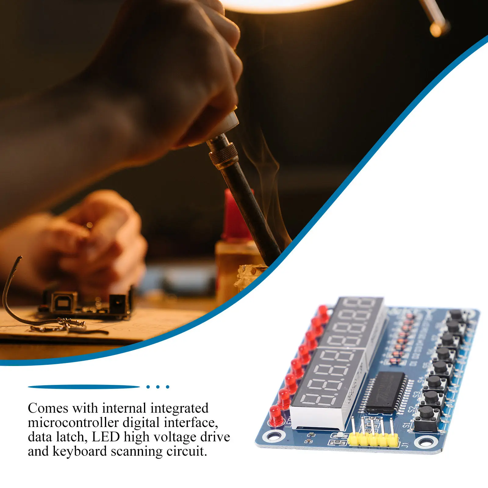 

4Pcs LED Display Module with Keys Tm1638 Digital Tube 8 Keys Microcontroller Display Module Efficient Resource Saving