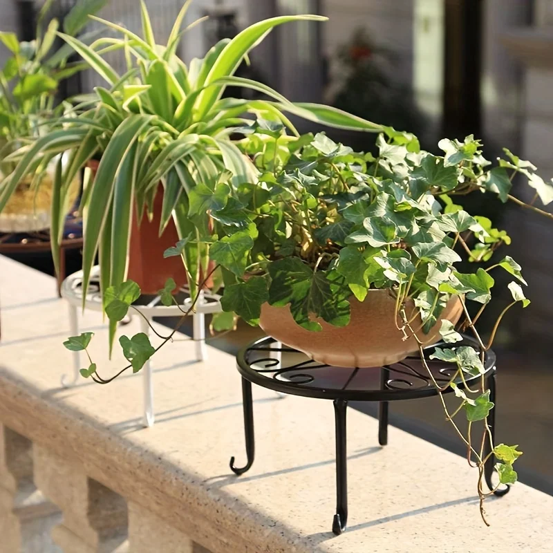 2pcs Heavy Duty Metal Rustproof Iron Plant Stand - Perfect for Indoor/Outdoor Garden Planters & Pots!