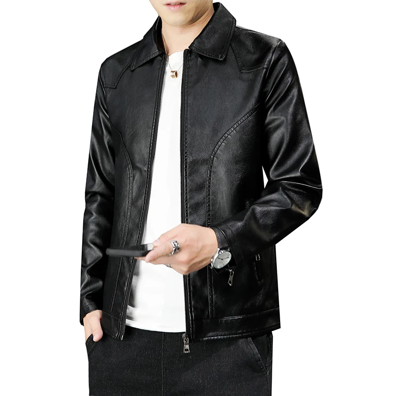 

Leather Jacket Men's Youth Trend Autumn And Winter New Slim Fit And Handsome Motorcycle Jacket High-quality Men's Clothing