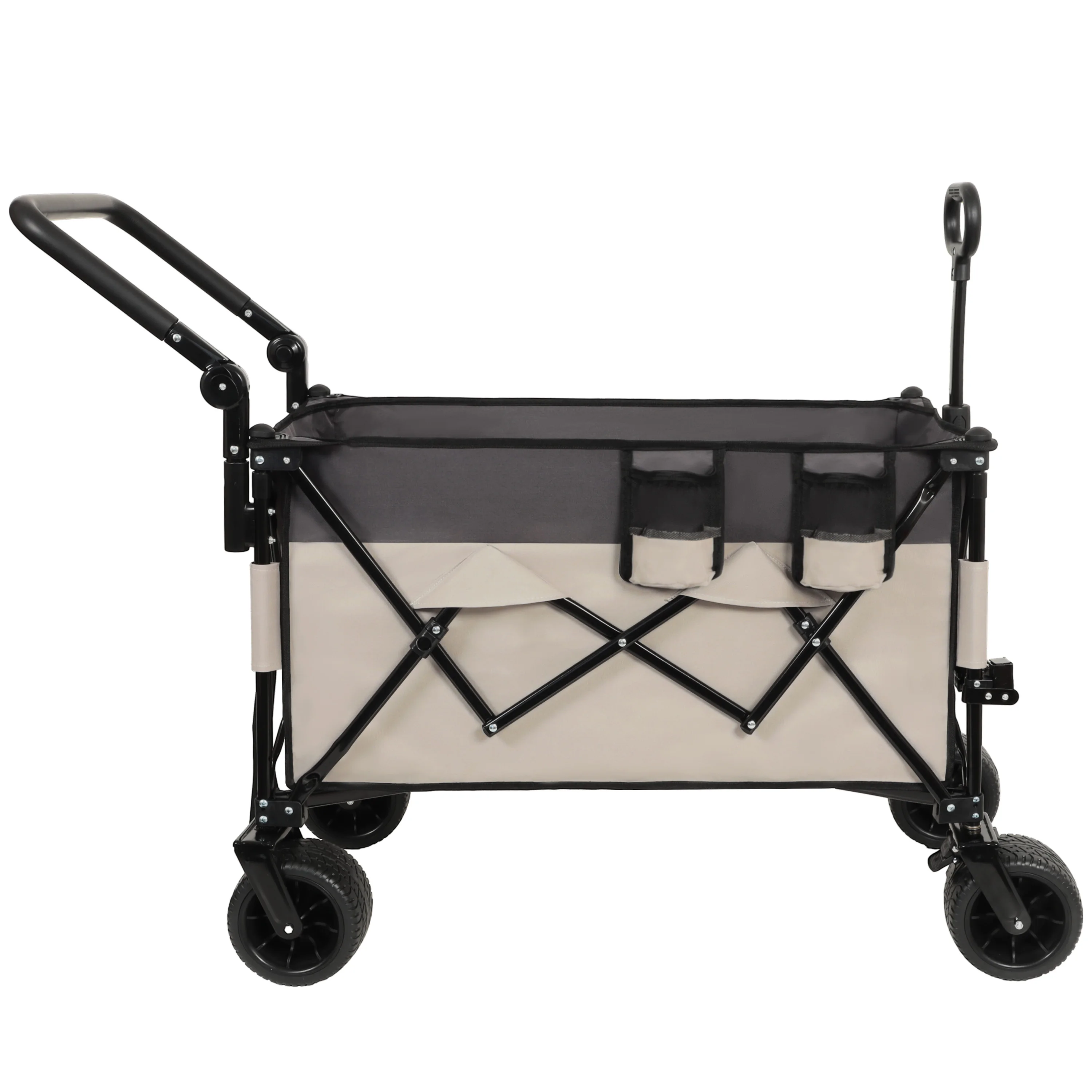 Multi-Functional Push-Pull Folding Wagon Cart with Rotating Handle & 360° All-Terrain Wheels – Heavy-Duty, Adjustable Design, La