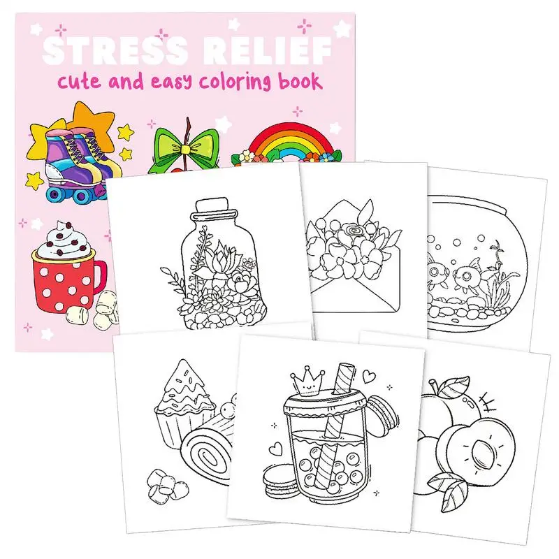 Malbücher für Kinder und Erwachsene, Stressabbau-Spielzeug, 22 Seiten, einseitig bedruckte Bücher, Eltern-Kind-Interaktion, Zeichenspielzeug