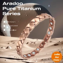 ARADOO Pure Titanium Bracelet 3500 Gauss Magnetic Slimming Therapy Bracelet