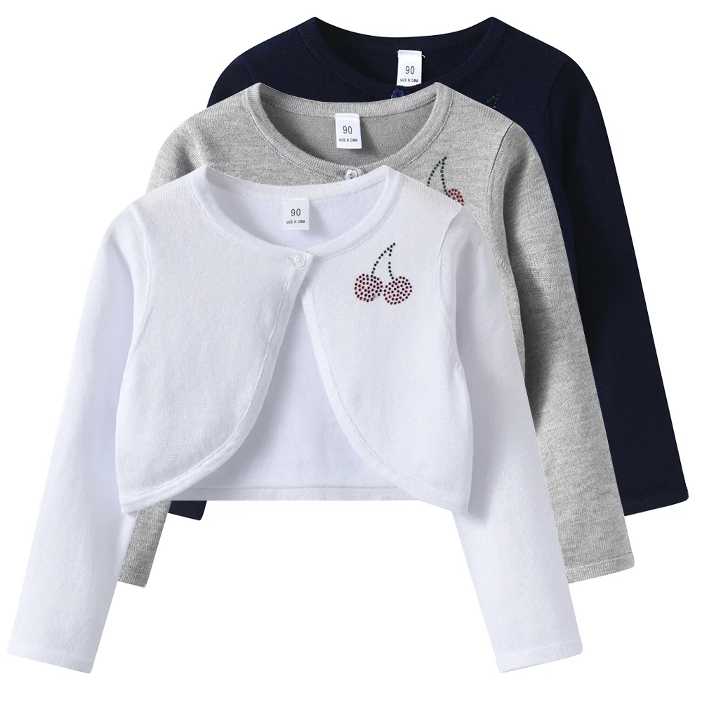 new delivery Long sleeve knitwear cardigan sweater young girl shawl 100%viscose spring  autumn coat bow clothes 90-160 2-12y