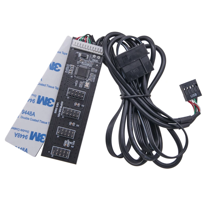 USB 9Pin Header Connector Riser Board 60 cm Verlengkabel 4Pin Voeding 4x 9Pin Splitter Uitbreiding 4 Poort USB2.0 HUB Adapter