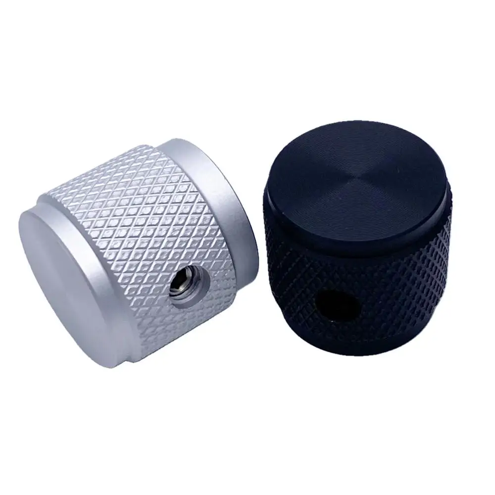 4Pcs 17X16มม.อะลูมินัมอัลลอยปุ่มควบคุมลูกบิดปริมาณเสียงกีต้าร์ไฟฟ้า Bass ประเภทสกรู6มม.เพลา